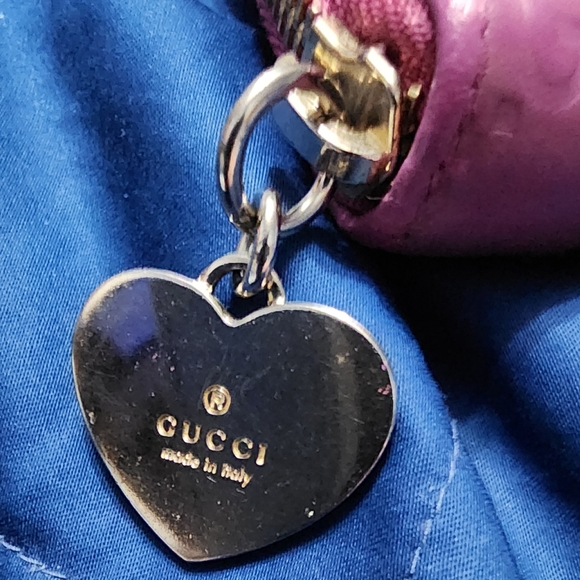 Gucci Metallic Guccissima Heart Zip Wallet GUC - Picture 3 of 12